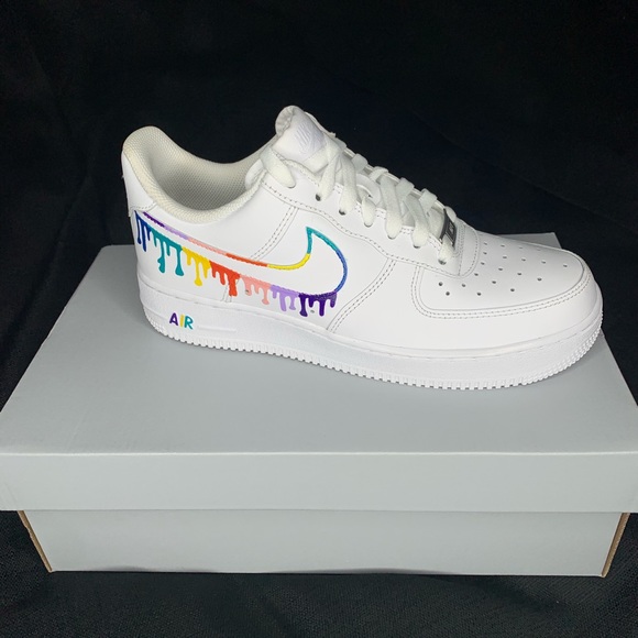 rainbow drip custom nike air force 1